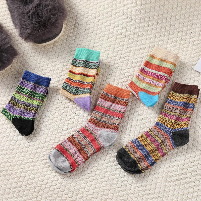 Pleneal Wool Socks for Women - Womens Winter Warm Wool Sock Men Cozy Knit Boots Socks for Women - Image 2